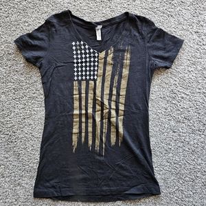 Black and gold flag tshirt, medium